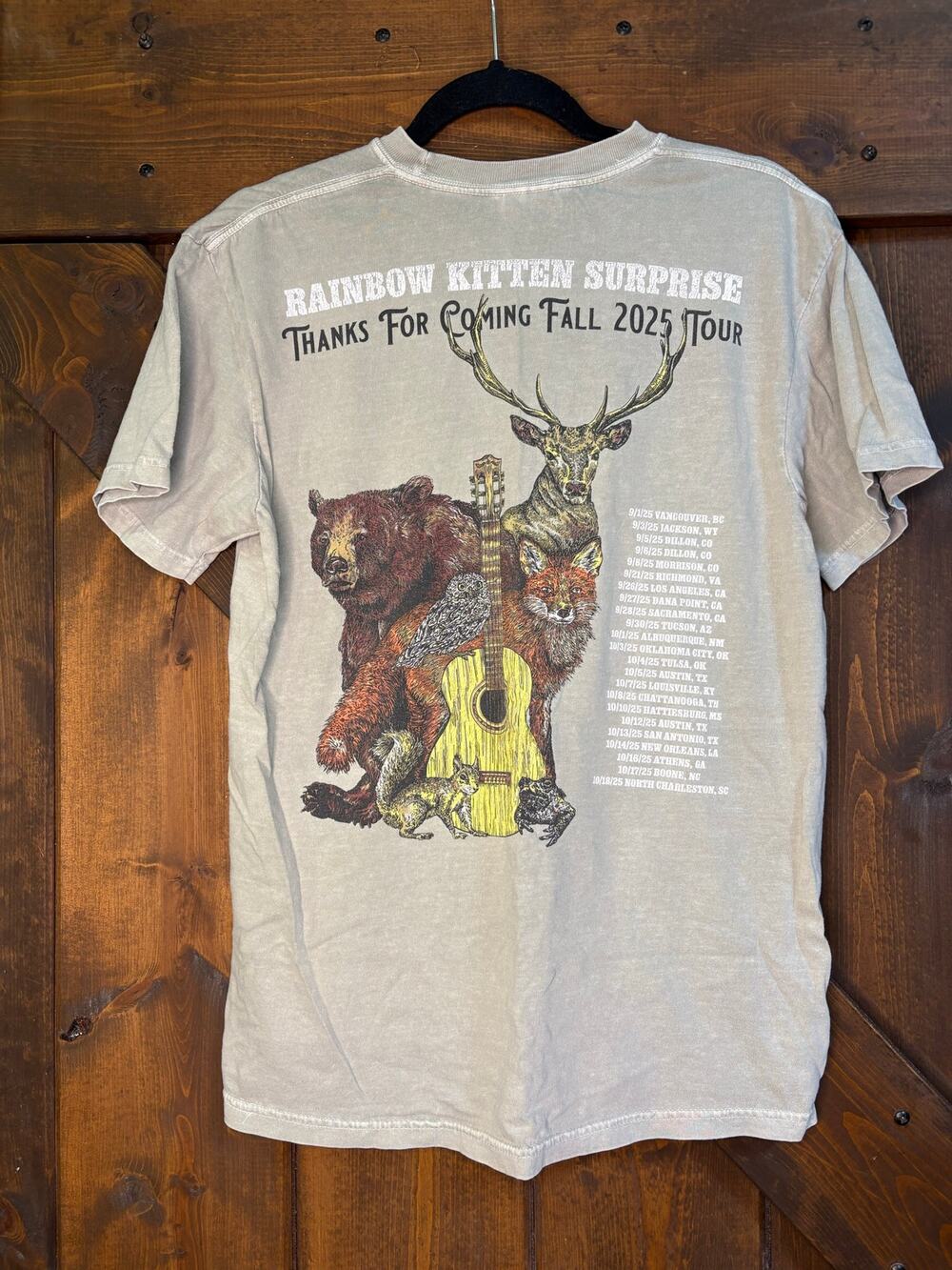 Comfort Colors medium Rainbow Kitten Surprise "Thanks For Coming Tour" t shirt